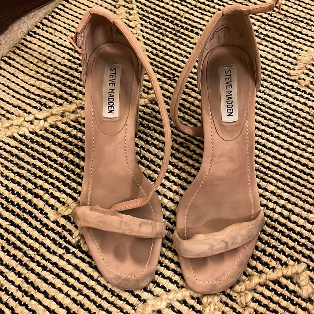 Pink block heels